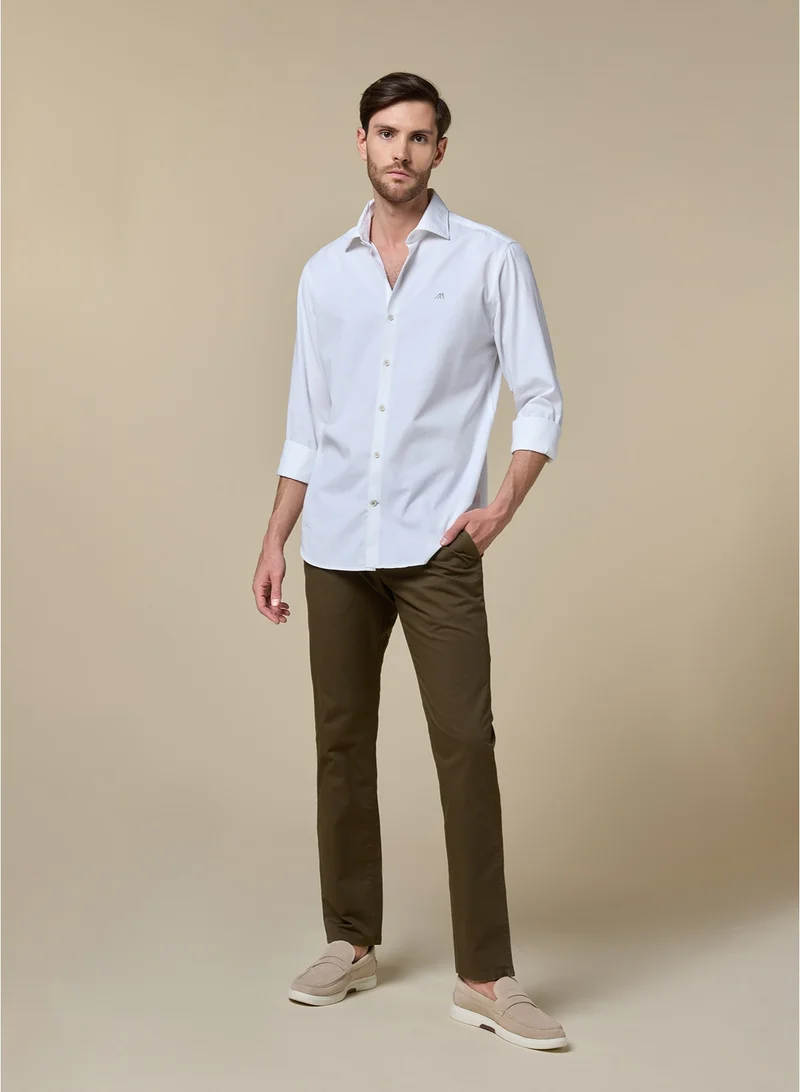 MANNERISM  The Chestnut Craft Brown Stretch Dobby Chinos Slim Fit for Men | Best Price UAE