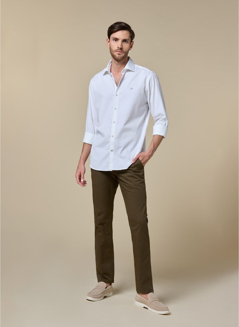مانرزم The Chestnut Craft Brown Stretch Dobby Chinos Slim Fit - Image 4