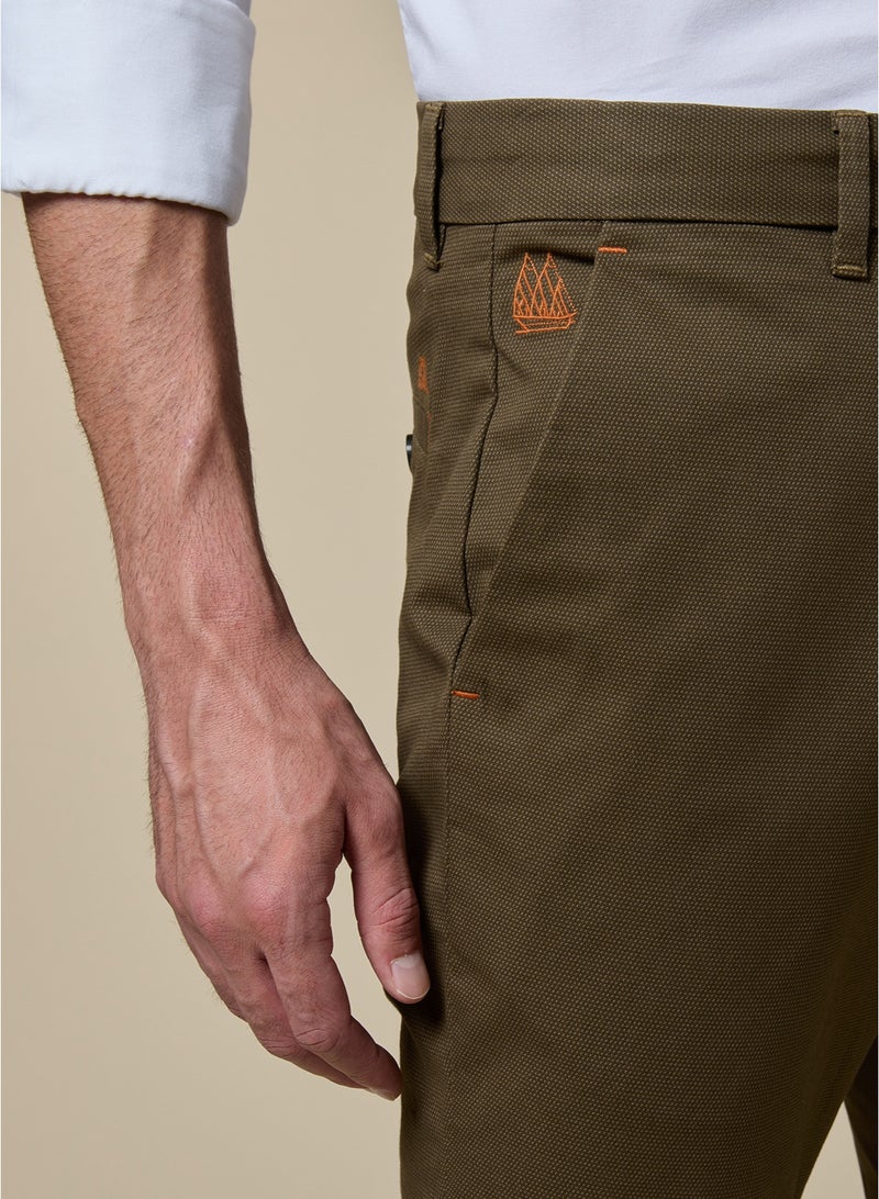 مانرزم The Chestnut Craft Brown Stretch Dobby Chinos Slim Fit - Image 5