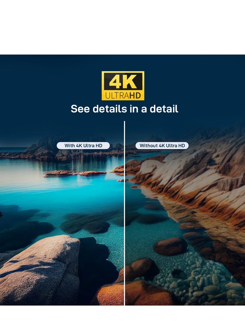 GEEPAS Geepas 50’’ 4K UHD Smart LED TV, VIDAA With Remote Control (english) , Wall Mount Bracket, 2 USB & 3 HDMI Port, Bluetooth, WIFI, Screen Sharing, 16.9 Aspect Ration, Wide Color Enhancer, Eco Efficiency  - Image 5