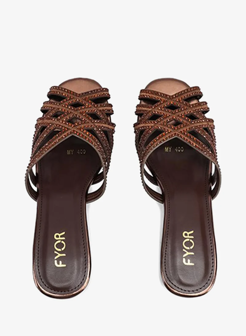 Fyor  Crystal-Studded Multi Strap Block Heel MY 400 for Women | Best Price UAE