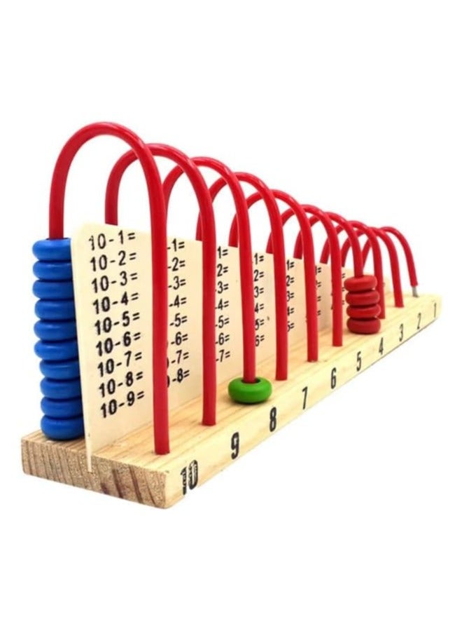 بي جي إم , لعبة خشبية مزدوجة الجوانب لحساب رف العداد مع لعبة العد والطرح والرياضيات فوق 3 سنوات (متعددة الألوان) - Image 3