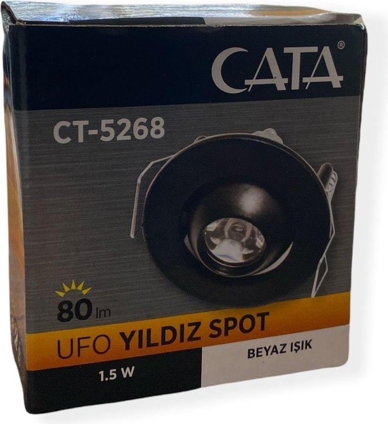 CT-5268 1.5W Moving LED Ufo Star Spotlight 3200K Daylight Light Black Case CT-5268 Syh