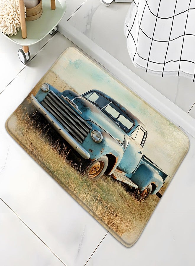 Vintage Farm Truck Bathroom Rugs Rustic American Old Antique Car Farmhouse Western Country Natural Scenery Fashion Art Bath Mat Bedroom Kitchen Toilet Floor Doormat 17.8x29.5 - Image 2