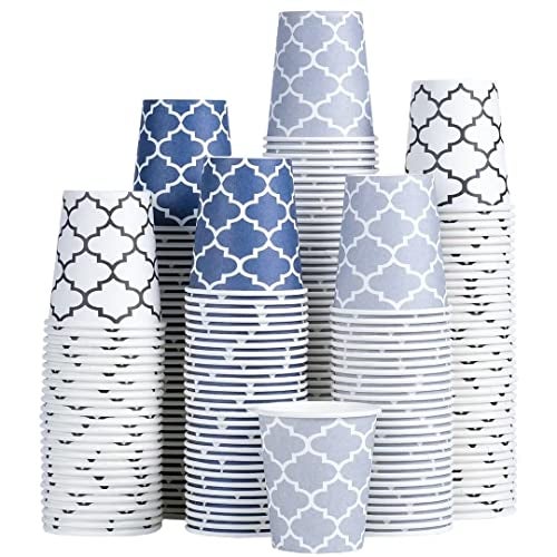 300 Pack 5 oz Mini Paper Cups Small Mouthwash Cups 5 OZ Disposable Bathroom Cups 5 Ounce for Supermarket Birthday Party Travel Events Picnic BBQ