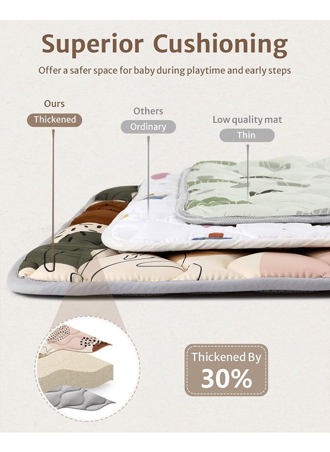 VTERLY Baby Play Mats for Floor, 120x120cm Play Mat for Playpen, Thicken Soft Padding Foam Playmats for Babies and Toddlers Infants, 2cm Thick Foldable and Machine Washable Baby Crawling Mat  - Image 3