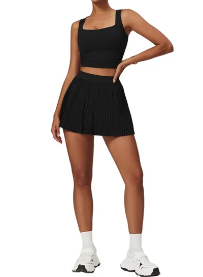 KAWN.YOGA Womens High Waist Contour Workout Sport Yoga Skirt Tummy Control