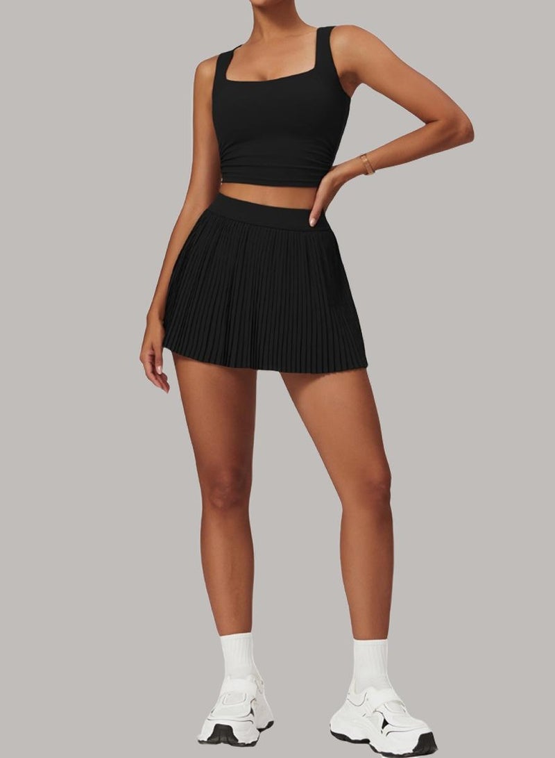 KAWN.YOGA Womens High Waist Contour Workout Sport Yoga Skirt Tummy Control - Image 1
