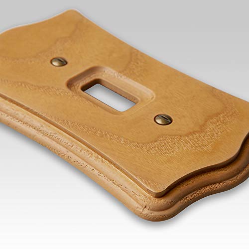 Amerelle Austin Single Rocker Wood Wallplate in Medium Oak - Image 2