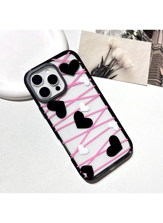 NIBEMINENT Geometric Love Protective TPU Case Cover For iPhone 14 Pro Clear - Image 1