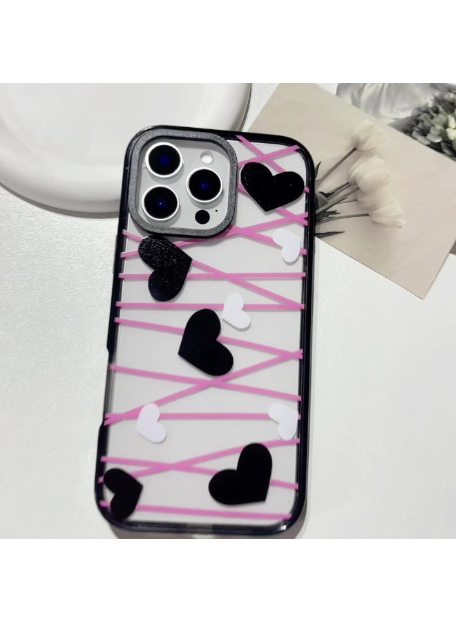 NIBEMINENT Geometric Love Protective TPU Case Cover For iPhone 14 Pro Clear - Image 2