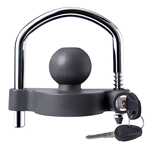 METOWARE Trailer Coupler Lock Universal Adjustable Heavy-Duty Steel Trailer Hitch Lock, Anti Theft Trailer Ball Lock Towing Lock for Towing Caravan Trailer Security Fits 1-7/8",2”, 2-5/16" Coupler - Image 1