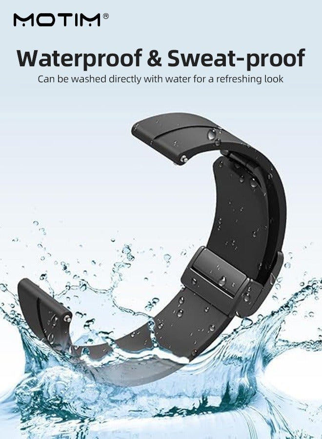 Motim 20mm Silicone Watch Strap with Magnetic Buckle Design for Huawei Watch GT2 42mm/GT3 42mm/GT3 Pro 43mm, Quick Release for Huawei GT Replacement Straps Women Men  - Image 4