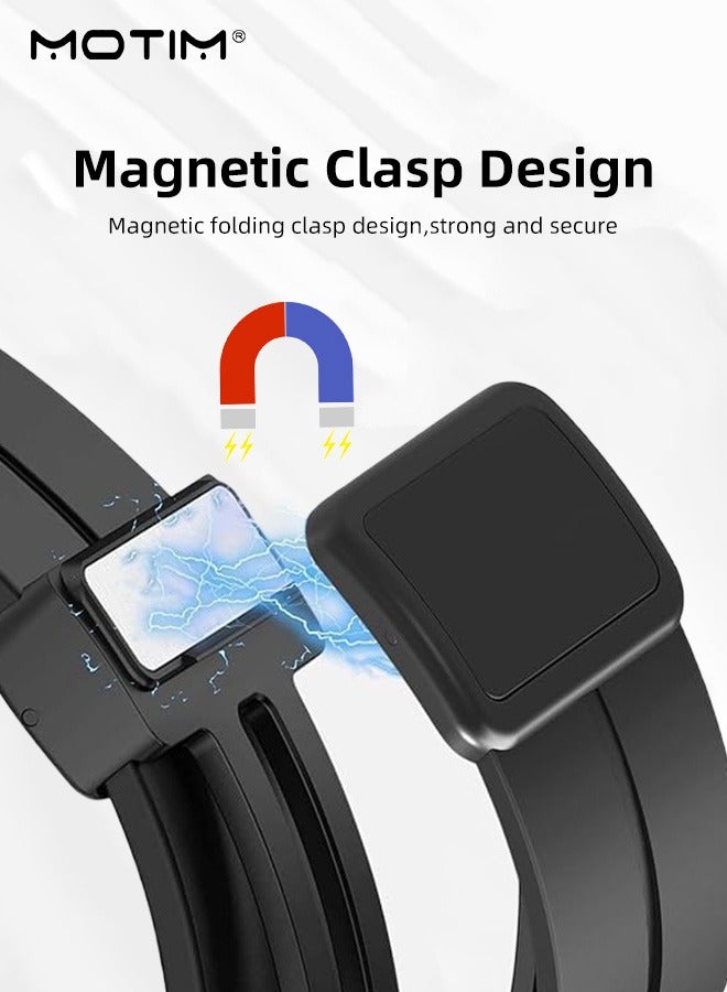 Motim 20mm Silicone Watch Strap with Magnetic Buckle Design for Huawei Watch GT2 42mm/GT3 42mm/GT3 Pro 43mm, Quick Release for Huawei GT Replacement Straps Women Men  - Image 3