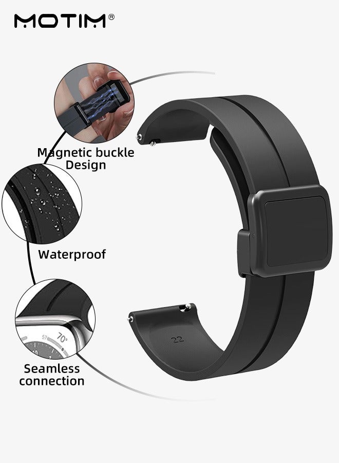 Motim 20mm Silicone Watch Strap with Magnetic Buckle Design for Huawei Watch GT2 42mm/GT3 42mm/GT3 Pro 43mm, Quick Release for Huawei GT Replacement Straps Women Men  - Image 5