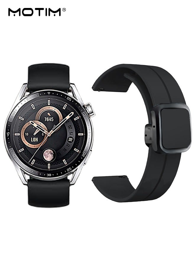 Motim 20mm Silicone Watch Strap with Magnetic Buckle Design for Huawei Watch GT2 42mm/GT3 42mm/GT3 Pro 43mm, Quick Release for Huawei GT Replacement Straps Women Men  - Image 1