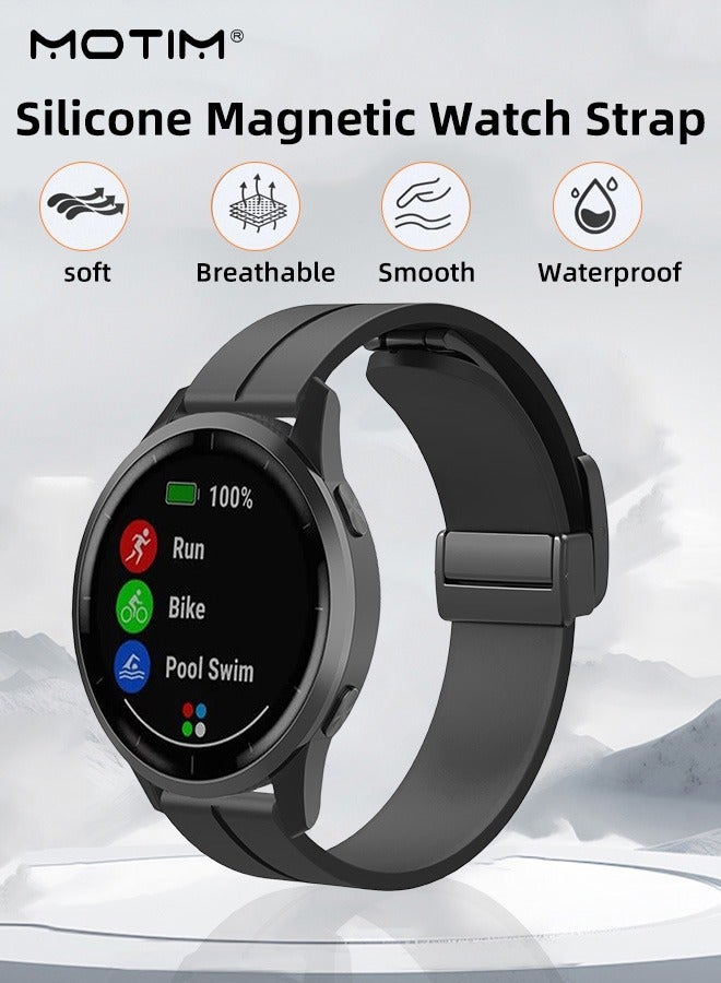 Motim 20mm Silicone Watch Strap with Magnetic Buckle Design for Huawei Watch GT2 42mm/GT3 42mm/GT3 Pro 43mm, Quick Release for Huawei GT Replacement Straps Women Men  - Image 2