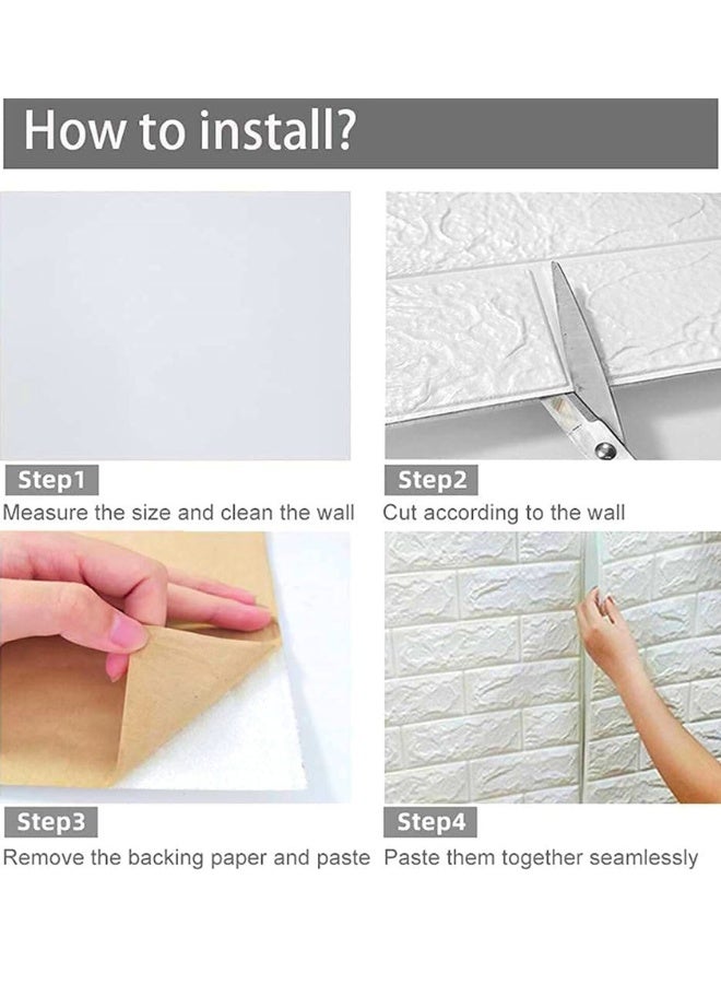 تشيس اب ألواح حائط ثلاثية الأبعاد قابلة للتقشير واللصق، 12 قطعة، ملصق ورق حائط من الطوب الصناعي المقاوم للماء مع رغوة ذاتية اللصق، ملصق حائط ثلاثي الأبعاد للديكور الداخلي، ديكور الحمام وغرفة النوم والمنزل (13.78 بوصة × 15.16 بوصة) - Image 4