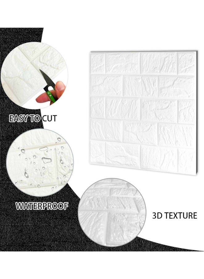 تشيس اب ألواح حائط ثلاثية الأبعاد قابلة للتقشير واللصق، 12 قطعة، ملصق ورق حائط من الطوب الصناعي المقاوم للماء مع رغوة ذاتية اللصق، ملصق حائط ثلاثي الأبعاد للديكور الداخلي، ديكور الحمام وغرفة النوم والمنزل (13.78 بوصة × 15.16 بوصة) - Image 3