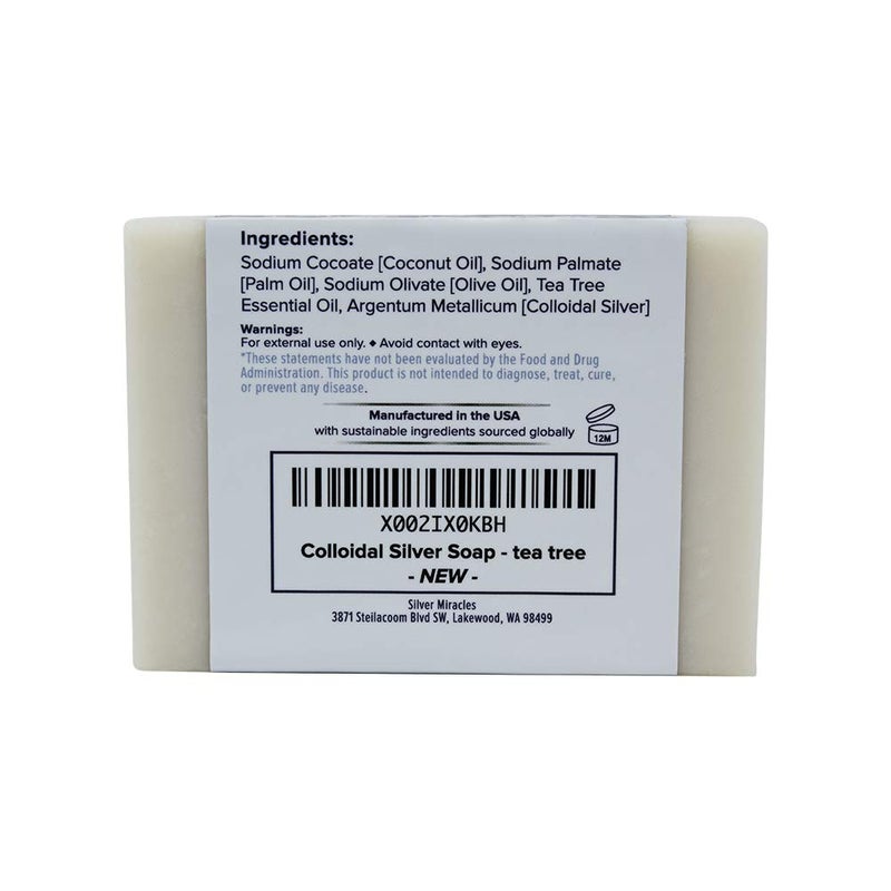 Silver Miracles Colloidal Silver Soap with Tea Tree essential oil - Image 2