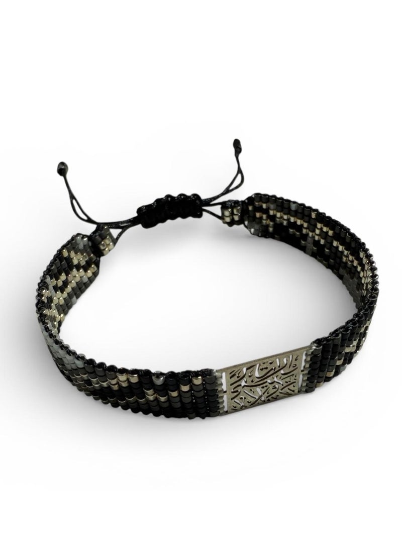 Ruby Art Gold Handmade Miyuki Beaded Bracelet with 925 Sterling Silver, Adjustable Unisex Minimalist Jewelry - Image 1