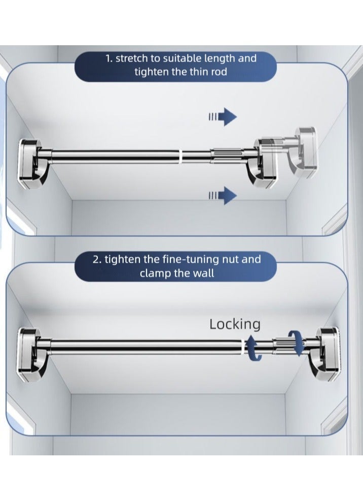 Nakhl 【Larger Base Tension Rod】 Non-Slip Adjustable Tension Pole(90-160cm),No Drilling, 304 Stainless Steel,for Shower Curtains,Window Curtains,Clothing Storage,Balcony Drying - Image 5