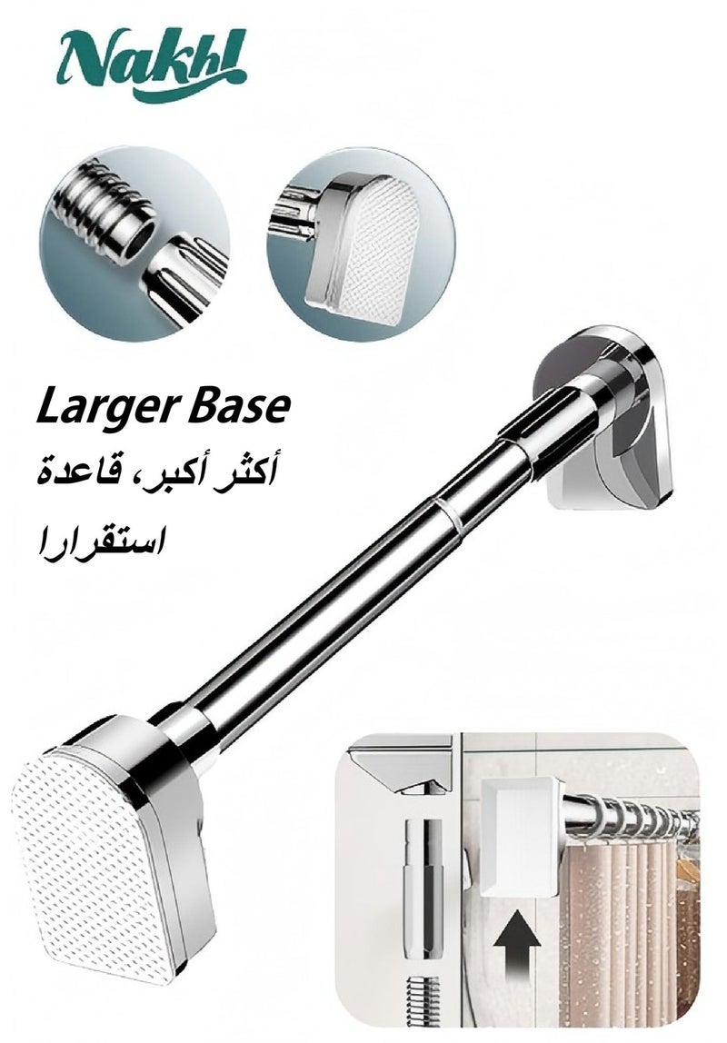 Nakhl 【Larger Base Tension Rod】 Non-Slip Adjustable Tension Pole(90-160cm),No Drilling, 304 Stainless Steel,for Shower Curtains,Window Curtains,Clothing Storage,Balcony Drying - Image 1