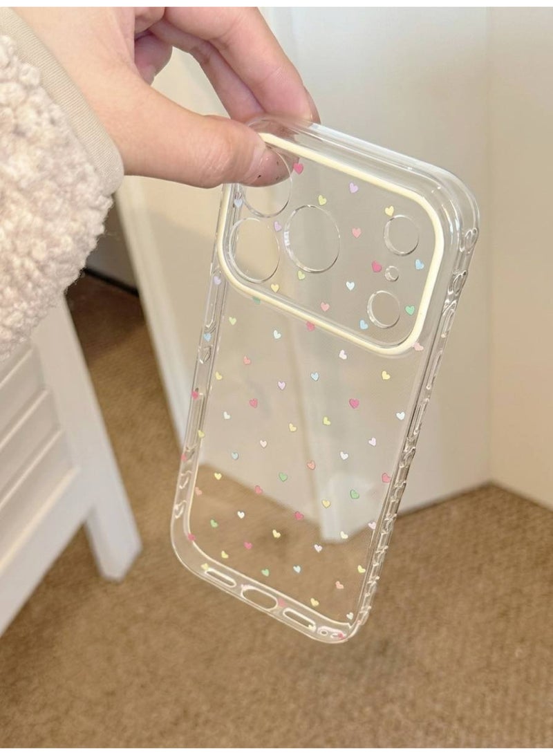 Clear Heart Phone Case for iPhone 17 Pro Max Only - Cute Colorful Hearts - Image 5