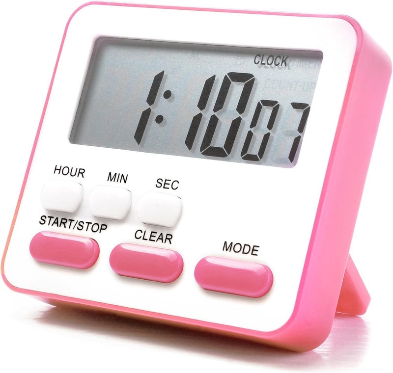 Xpandio Digital Kitchen Timer Stopwatch Countdown Large Digits Loud Alarm Magnetic Stand Round for Cooking Baking Kids Study Teacher Shower Bathroom Oven Round Back Stand Hanging Hole - Image 1