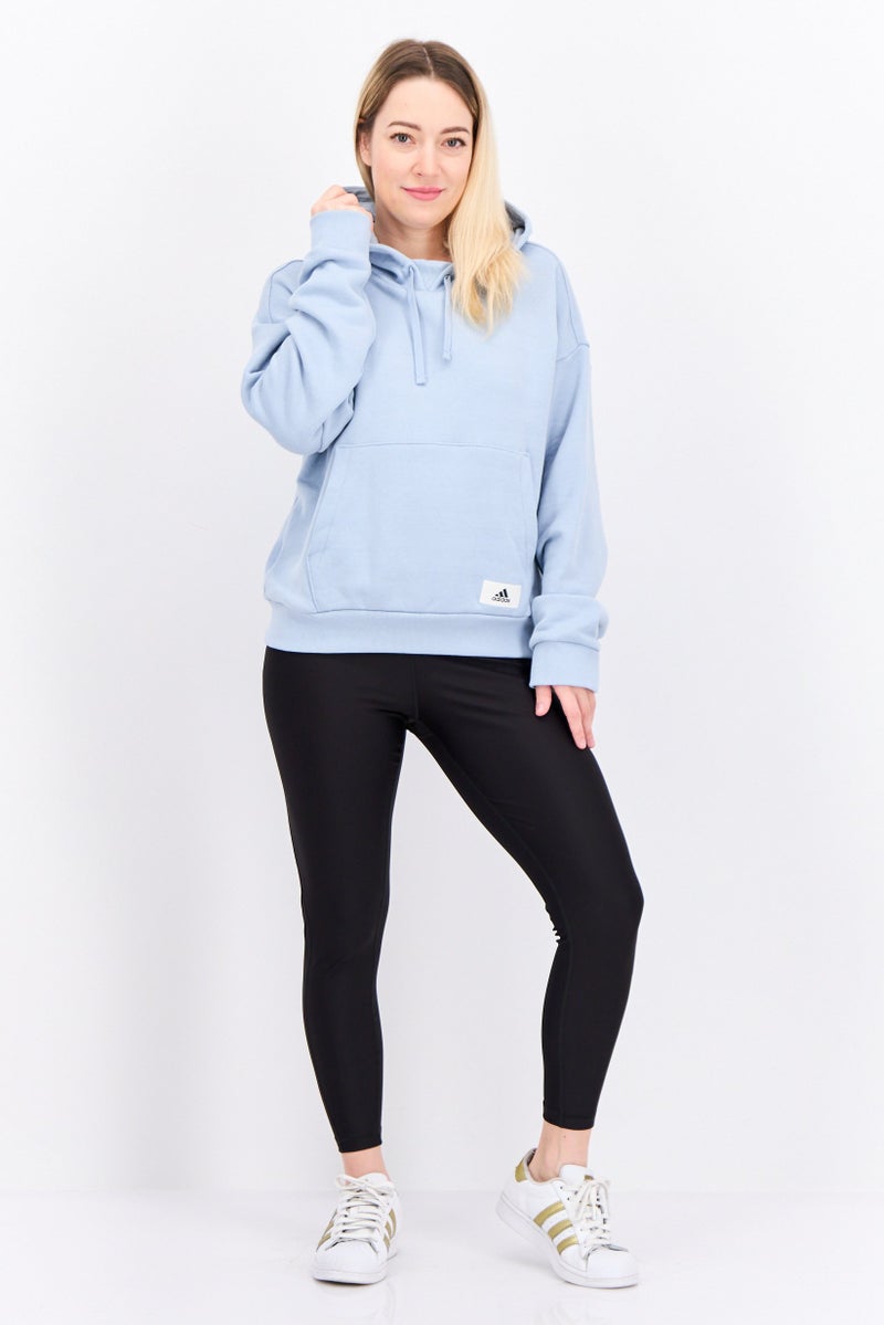Adidas Women Loose Fit Long Sleeve Training Hoodie, Light Blue - Image 3
