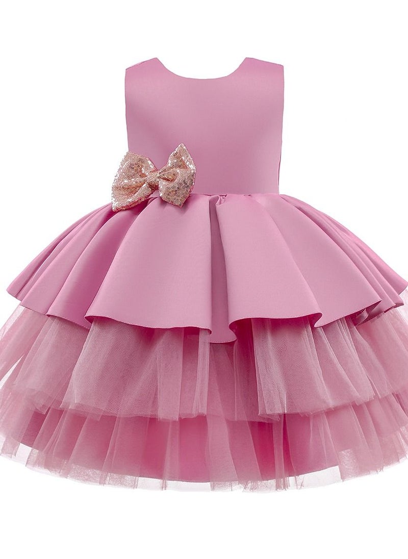 Loquat Round Neck Sleeveless Dress Pink  - Image 1