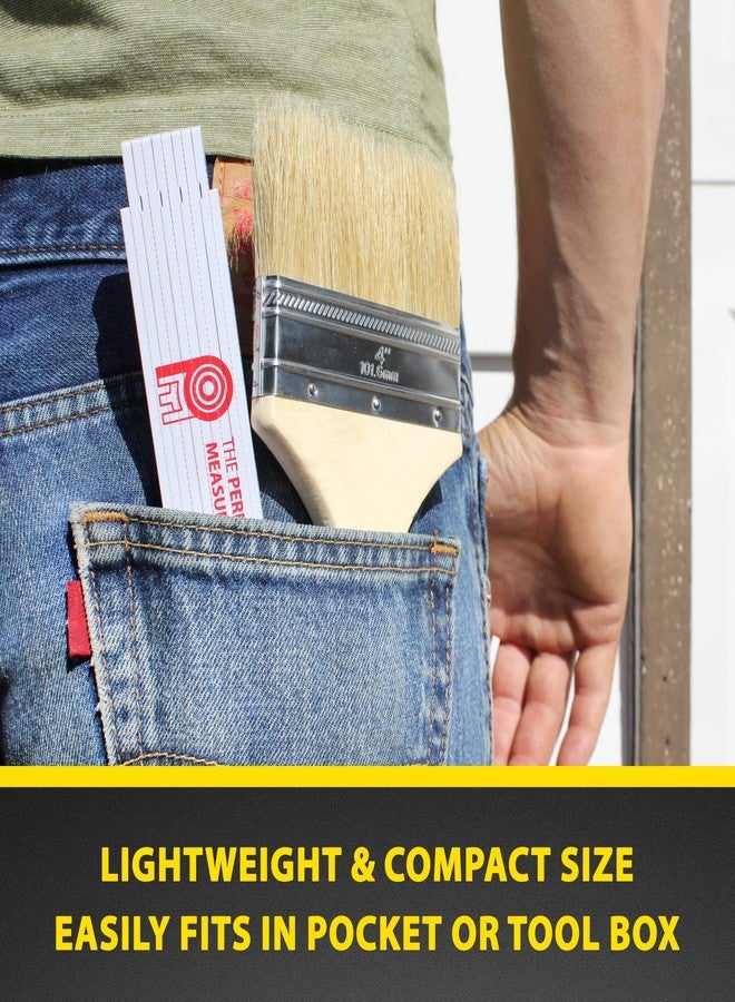 PERFECT MEASURING TAPE Co. FR-72 Carpenter's Folding Rule Lightweight Composite Construction Ruler with Easy-Read Inch Fractions - 6.5ft / 2m - Image 5