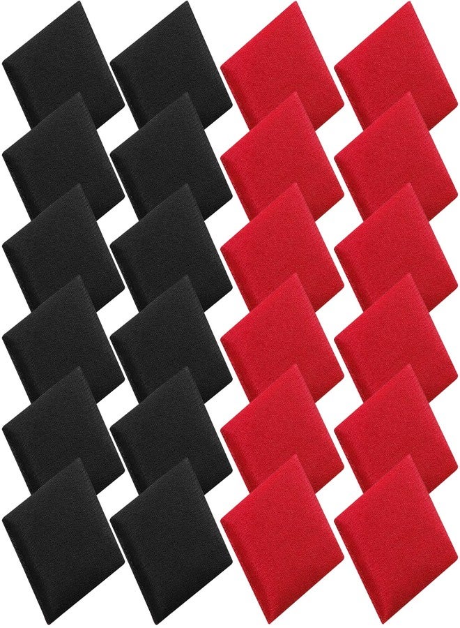 Vyndicca 24 PCS Mini Bean Bags, Nylon Small Bean Bag, Bean Bags for Tossing Game, Sack Tossing Beanbags for Family Games, 2.75 x 2.75 Inch(Black,Red) - Image 1
