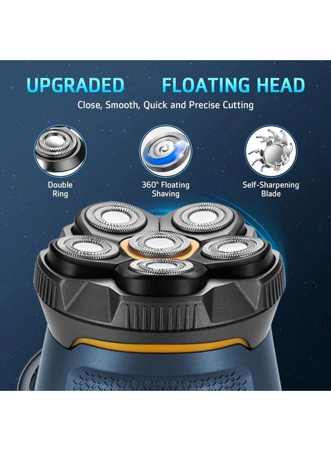 Blue Mens Electric Shaver Wet Dry USB Fast Charging Travel Portable - Image 2