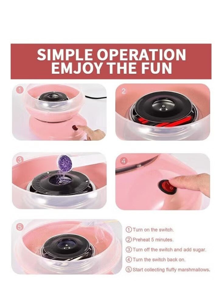 AGREON Cotton Candy Machine,Portable Cotton Candy Maker,DIY Marshmallow Machine With Large Splash-Proof Plate For Home Birthday Family Party Cinema - Image 3