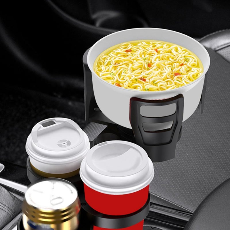 Car Cup Holder Extender Rotating Multi-Functional Vehicle Water Cup Rack with Dual-Layer Storage Organizer for Travel and Daily Use - Image 4