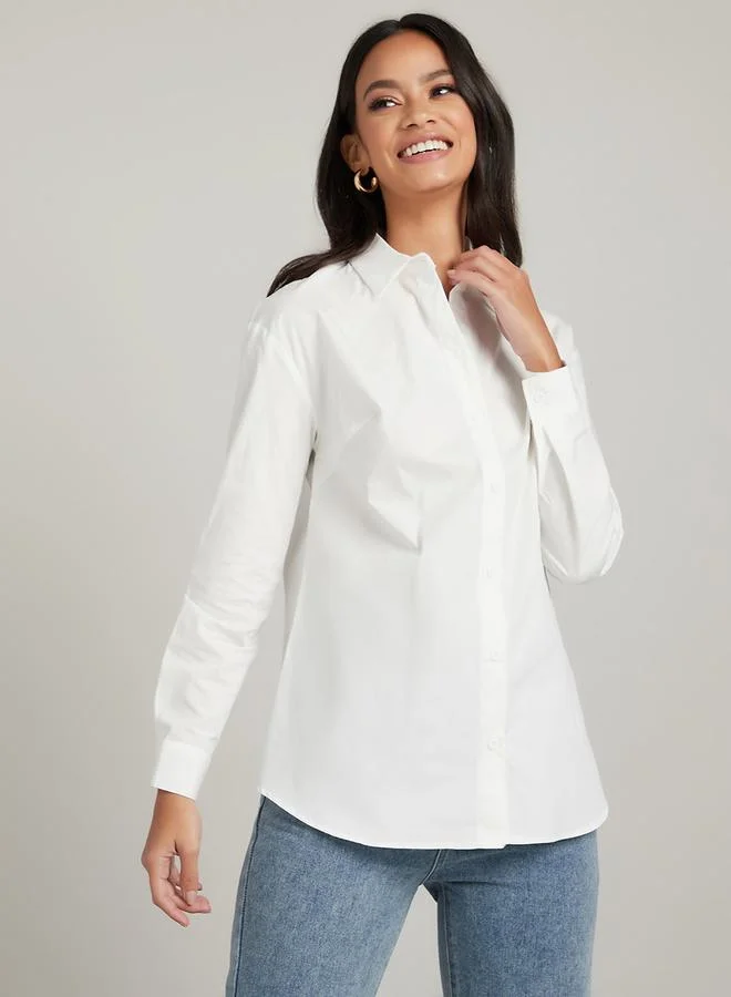 Styli Long Sleeves Classic Regular Length Poplin Shirt