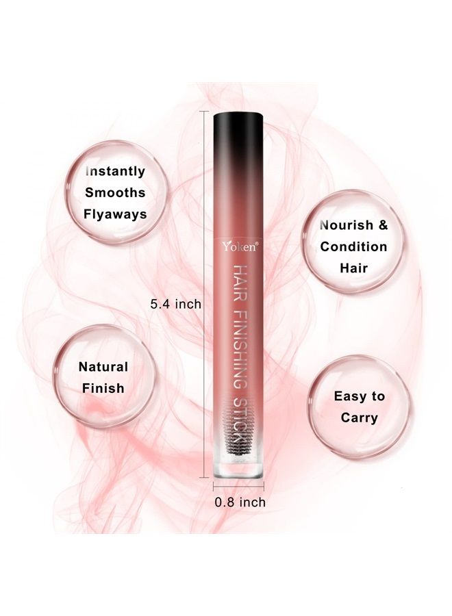 Yoken Smooth Hair Finishing Stick 2pack Fly Away Hair Tamer Stick with Strong Tower Brush, Instant Frizz Control, Non-Greasy and Non-Sticky Hair Mascara for Flyaway, Baby Hair, 18ML - Image 2