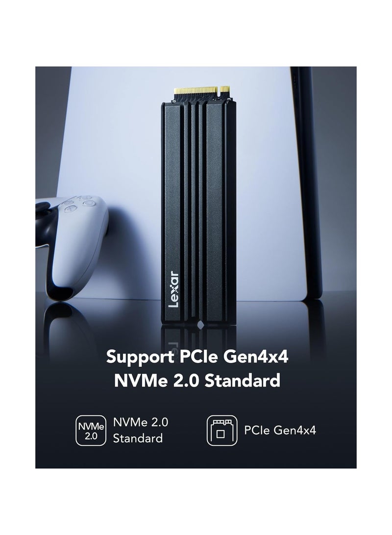 Lexar NM790 4TB SSD with Heatsink, M.2 2280 PCIe Gen4x4 NVMe 1.4 Internal SSD, Up to 7400MB/s Read, Up to 6500MB/s Write, Internal Solid State Drive for PS5, PC, Laptop, Gamers (LNM790X004T-RN9NG) 4 TB - Image 3