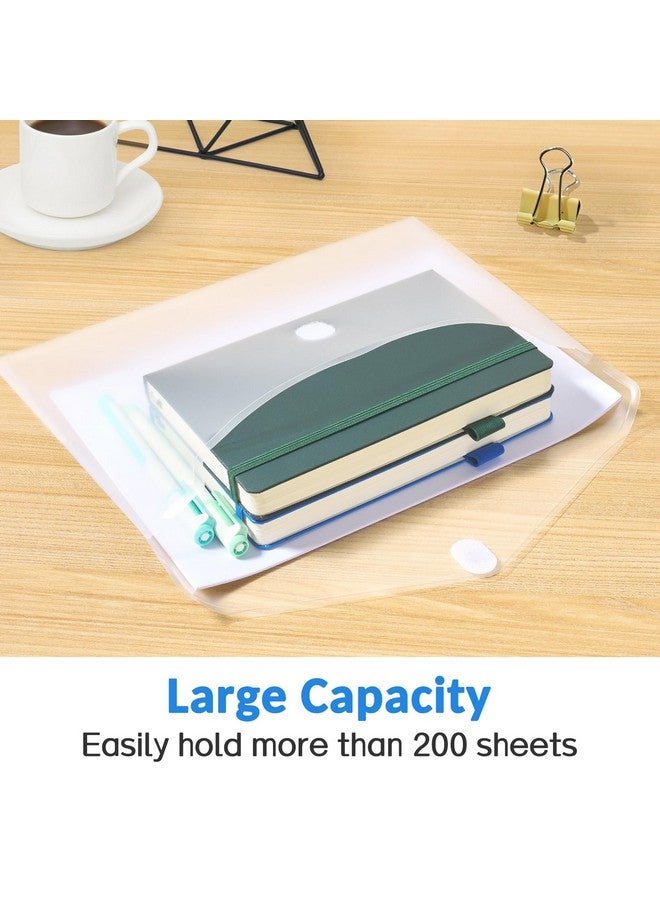 Sooez 6 Pack Plastic Envelopes File Folders, Rainforced Clear Folder Important Document Organizer, A4 Letter Size Bill Receipt Paper Holder Organizer Folder With Velcro Closure For School Office - Image 4