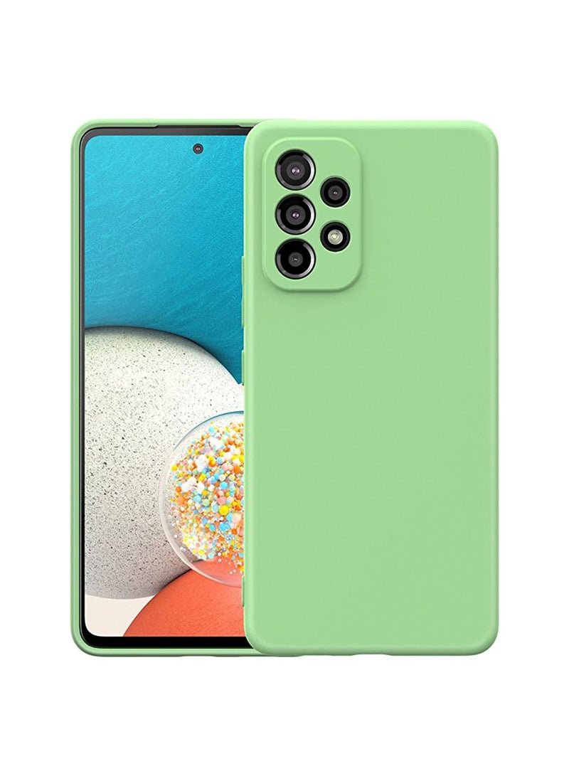 Samsung Galaxy A53 Silicone Case 5G Liquid Gel Rubber Case with Soft Microfiber Lining Cushion Slim Hard Shell Shockproof Protective Smooth Touch Back Cover，Green - Image 1