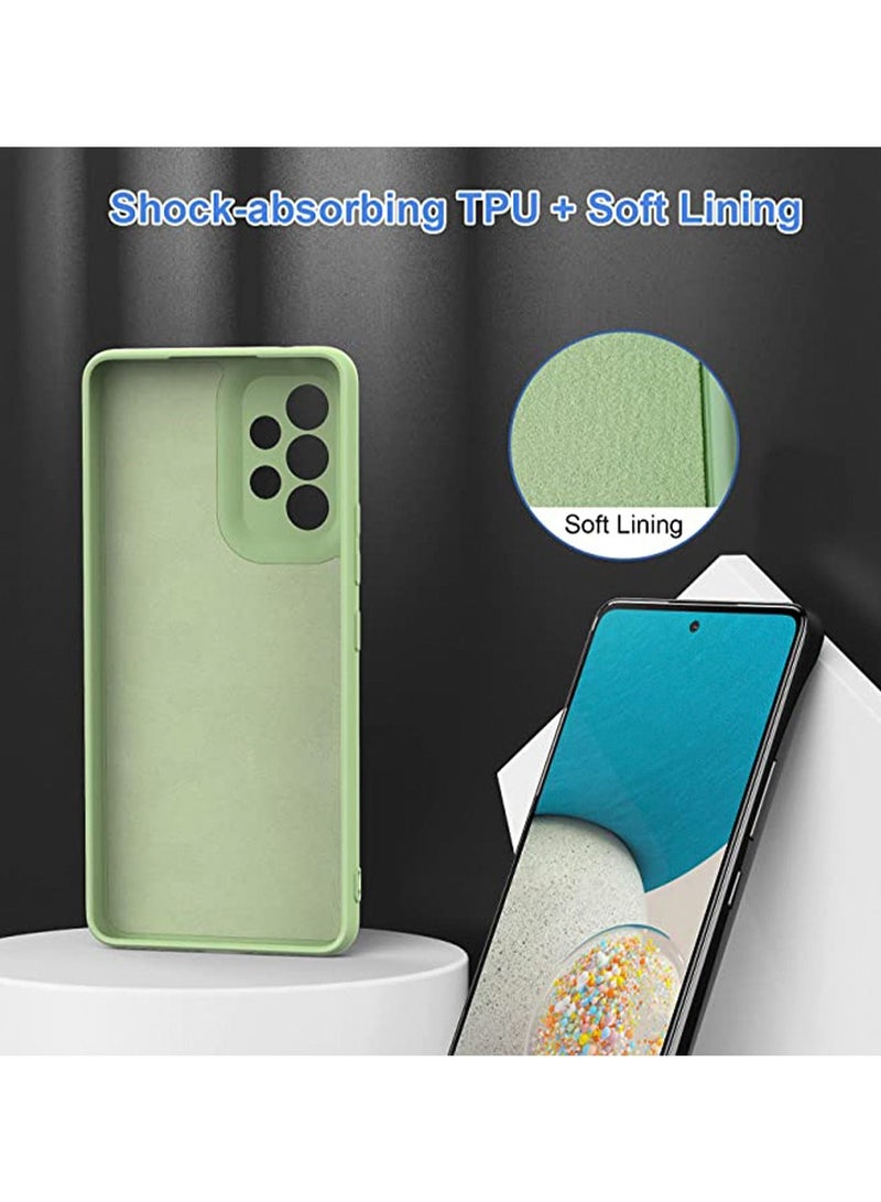 Samsung Galaxy A53 Silicone Case 5G Liquid Gel Rubber Case with Soft Microfiber Lining Cushion Slim Hard Shell Shockproof Protective Smooth Touch Back Cover，Green - Image 3
