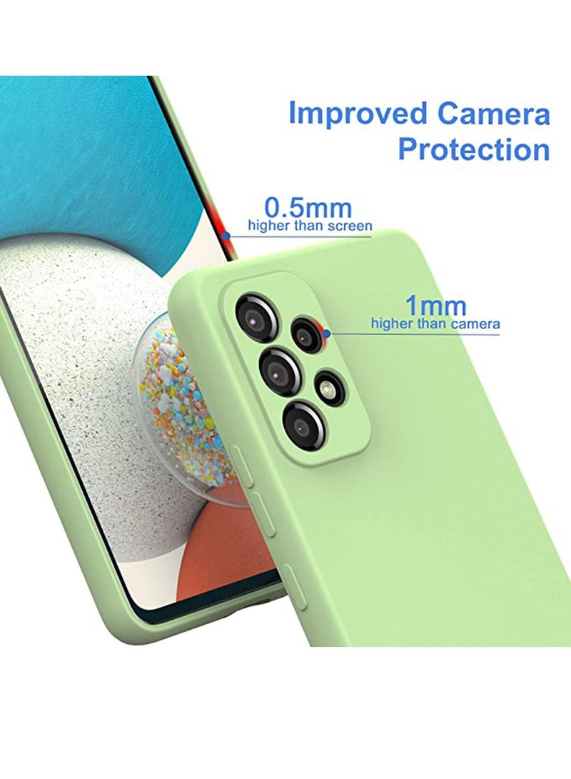Samsung Galaxy A53 Silicone Case 5G Liquid Gel Rubber Case with Soft Microfiber Lining Cushion Slim Hard Shell Shockproof Protective Smooth Touch Back Cover，Green - Image 2