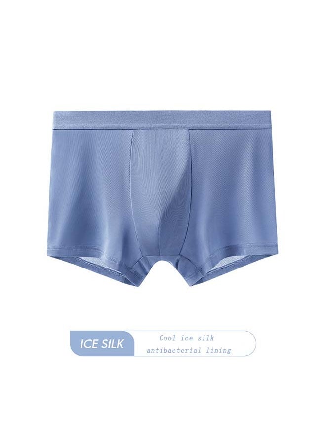 5 pcs Ice Silk Solid  colou  Men's Boxer Briefs Underwear  Ice Feeling Summer Thin Breathable Boxer Underwear  Casual Breathable Soft And Comfortable Boxer Underwear