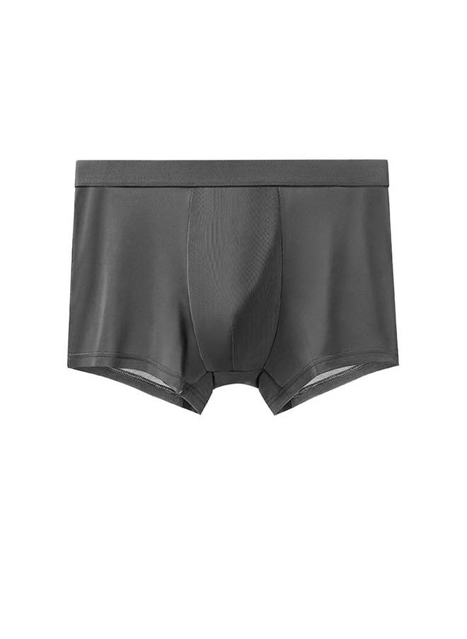 5 pcs Ice Silk Solid  colou  Men's Boxer Briefs Underwear  Ice Feeling Summer Thin Breathable Boxer Underwear  Casual Breathable Soft And Comfortable Boxer Underwear