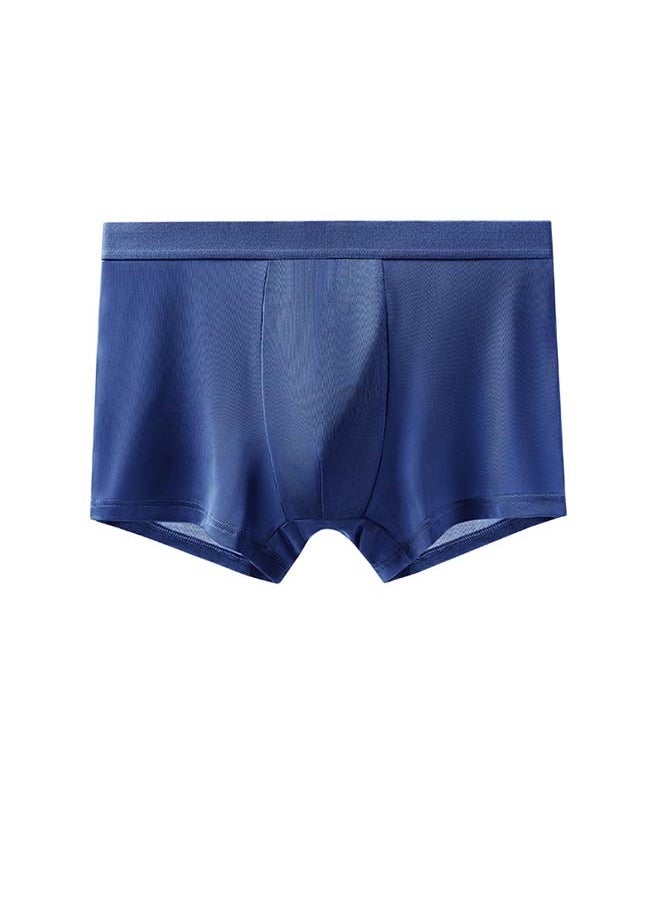 5 pcs Ice Silk Solid  colou  Men's Boxer Briefs Underwear  Ice Feeling Summer Thin Breathable Boxer Underwear  Casual Breathable Soft And Comfortable Boxer Underwear