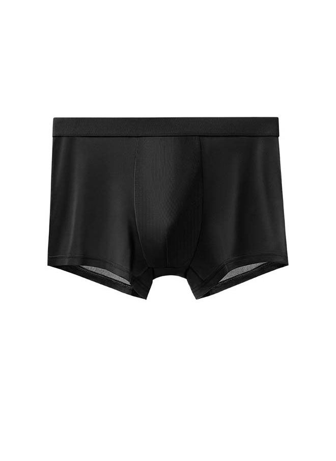 5 pcs Ice Silk Solid  colou  Men's Boxer Briefs Underwear  Ice Feeling Summer Thin Breathable Boxer Underwear  Casual Breathable Soft And Comfortable Boxer Underwear