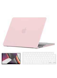 O Ozone Matte Case Compatible with MacBook Pro 16 inch (A2485)M1 (A2780) M2 (A2991)M3 (A3403,A3186)M4 2021-2024 Case+Keyboard Cover & Protector, Pink  - Image 1