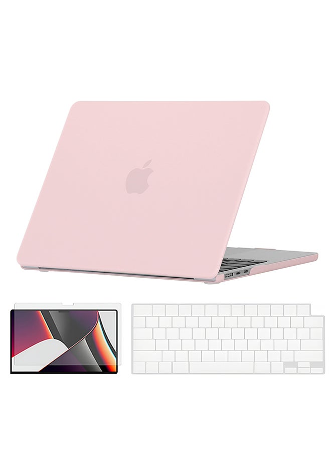O Ozone - Matte Case Compatible with MacBook Pro 16 inch (A2485)M1 (A2780) M2 (A2991)M3 (A3403,A3186)M4 2021-2024 Case+Keyboard Cover & Protector, Pink - Image 1
