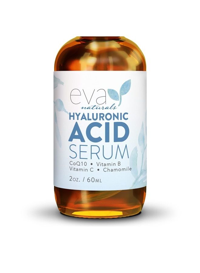Eva Naturals Pure Hyaluronic Acid Serum For Face - Facial Serum - Wrinkles and Fine Lines - Perfect Hydrating Serum for Face and Dry Skin - Pairs with Vitamin C Serum & Retinol Serum (2 Oz) - Image 1
